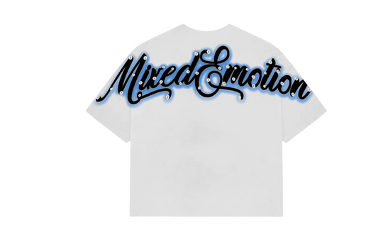 Mixed Emotion Blue Rhinestone Cropped Tee