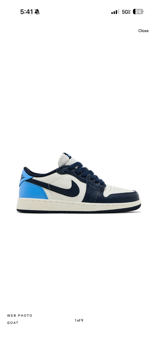 Air Jordan 1 Low Og Obsidian Unc