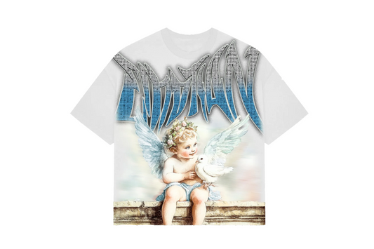Mixed Emotion White Dove Rhinestone Tee