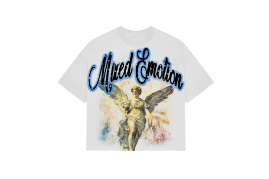 Mixed Emotion Blue Rhinestone Cropped Tee