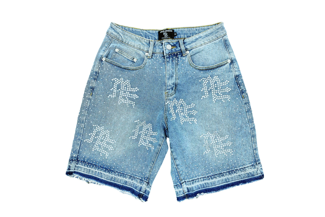 Mixed Emotion Rhinestone Denim Shorts