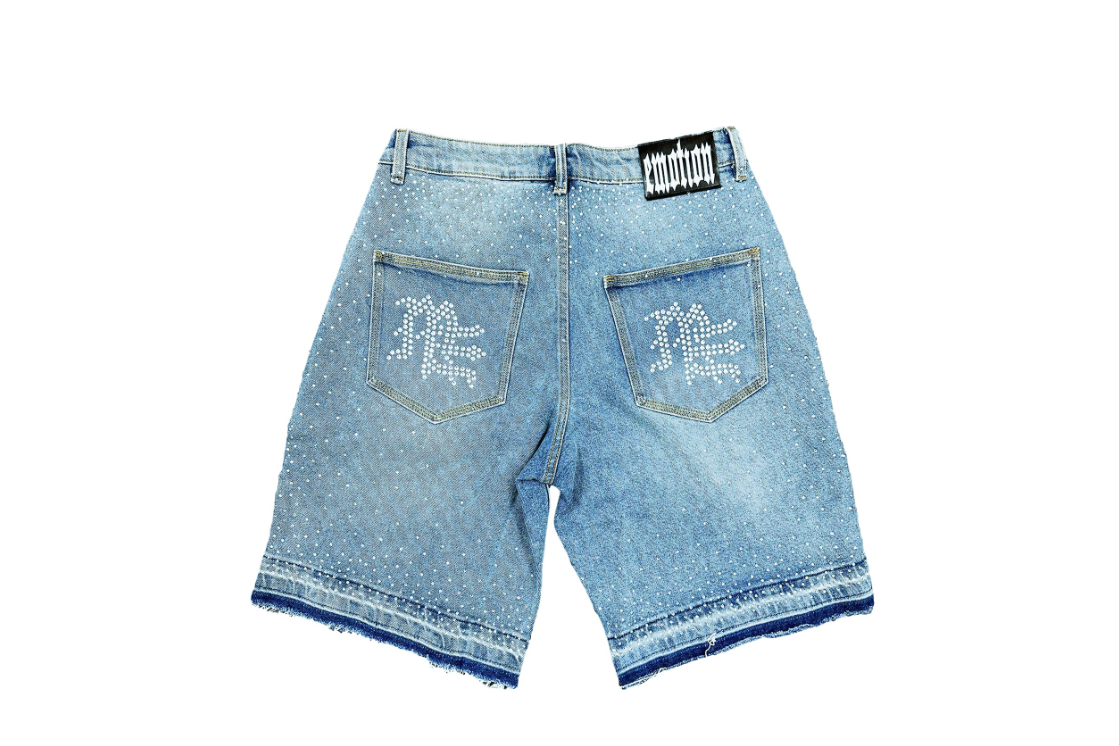 Mixed Emotion Rhinestone Denim Shorts