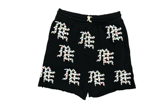 Mixed Emotion Black Logo Shorts